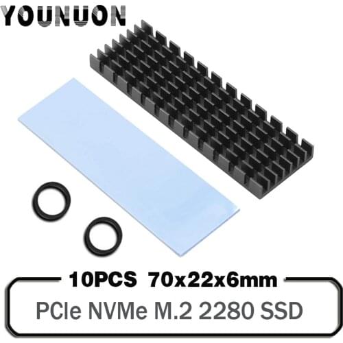10Pcs Heatsink Heat Dissipation Radiator M.2 NGFF Cooling Heat Sink Heat Thermal Pads for M.2 NGFF 2280 PCI-E NVME SSD