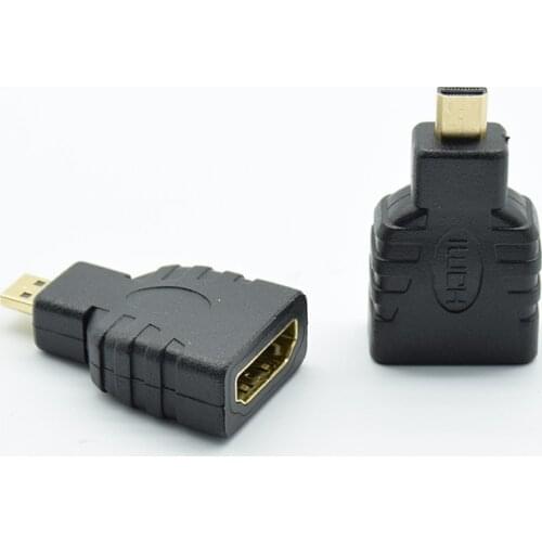 2pcs Micro HDMI Male to HDMI Female Type D Male Gold Extension Adapter F/M Converter Connector Cable for HD TV Camera