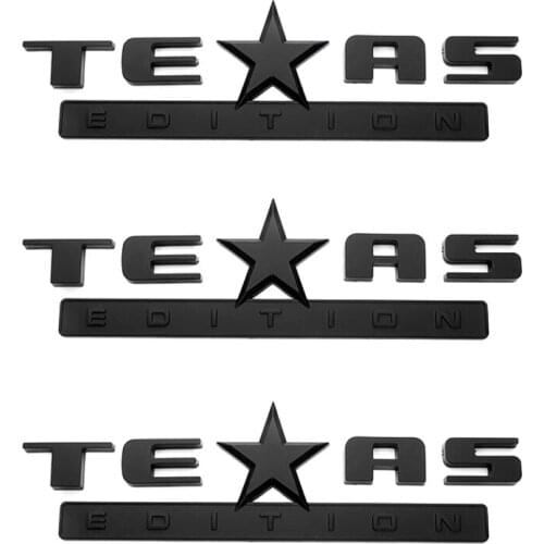 3x Matte Black Texas Edition Star Emblem for Chevy Silverado GMC Sierra Cadillac