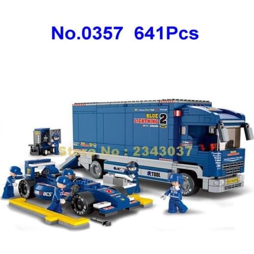 Sluban 0357 641pcs Urban Truck Racing Car Building Blocks Toy