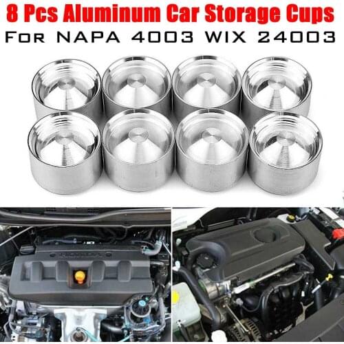 8 PC STORAGE CUPS Center Spot Inside Cup ALUMINUM NAPA 4003/WIX 24003, OD 1.797" +/-.004