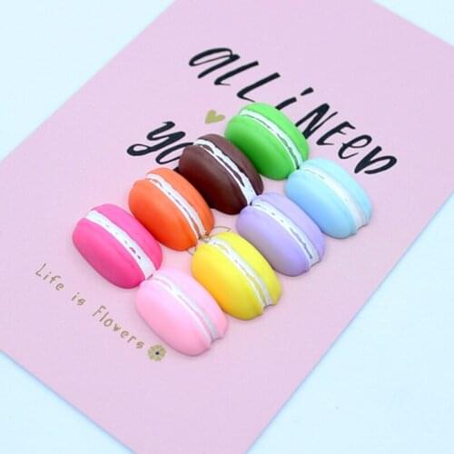 8pcs Resin Flatback Macaron Food Charms For DIY Slime Jewelry Making Accessories Phone Decoration Supplies