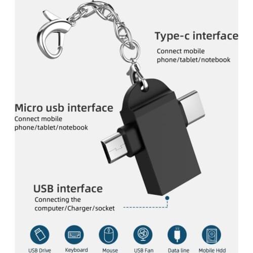 Type-C 2-in-1 OTG Adapter For Xiaomi Tablet Hard Disk Drive Flash Disk USB Mouse USB 3.1 5Gbps Data Transmit Converters