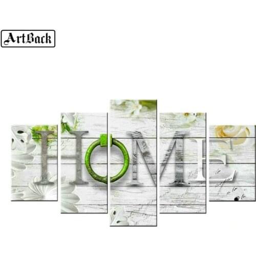 "Home Sweet Home" 5 spell diamond painting diy 5d full square round drill 3d diamond embroidery for living room decoration