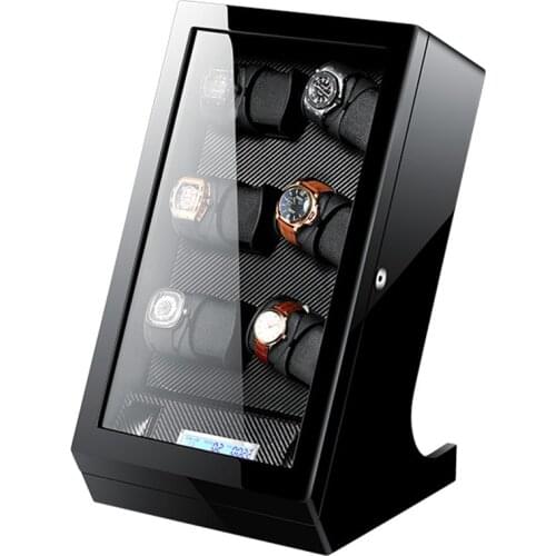 Auto Watch Winder Case Wood Clock Casket Watch Winder Box Lacquer Rotate Slient Motor Display Clock Watch Winder