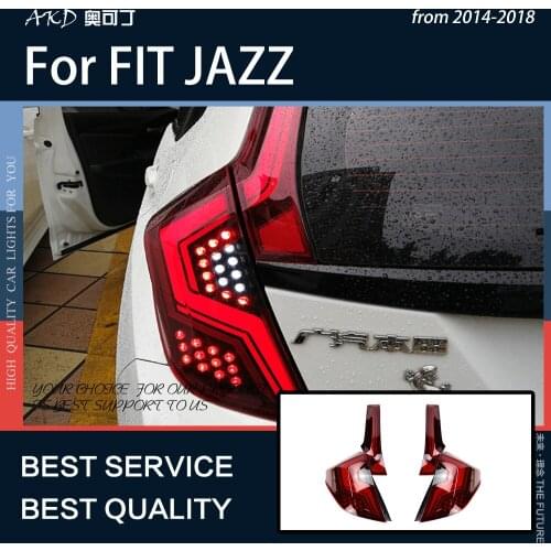 AKD Car Styling for Honda Jazz Fit 2014-2018 LED Tail Lamp Rear Fog Lamp Turn Signal Lamp Highlight Reversing and Brake Light