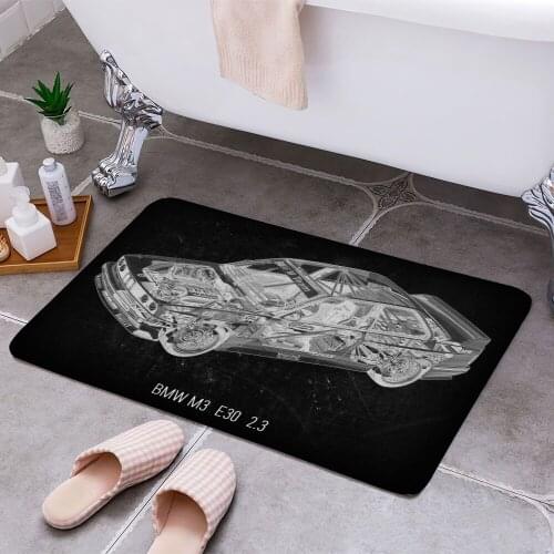 BMW M3 E30 23 Carpet Areas Rug Non-slip Floor Mat Rug 3D Printing Living Room Bedroom Door Mat Home Decoration
