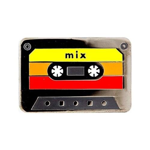 Mix tape enamel pin retro 80s music badge cassette tape brooch music lovers gift