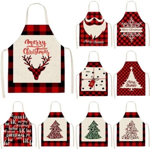 Christmas tree red check pattern Women kitchen apron Woman kitchen apron Men kitchen apron Child apron barista House cleaning