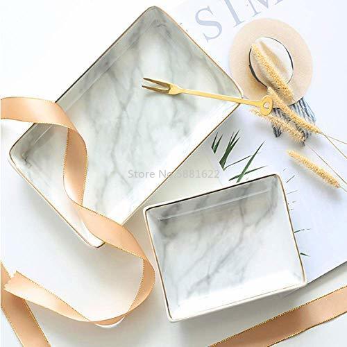 Nordic Style Marble Painting Phnom Penh Ceramic Jewelry Plate Ring Necklace Cosmetic Snack Dried Fruit Storage Tray Organizer