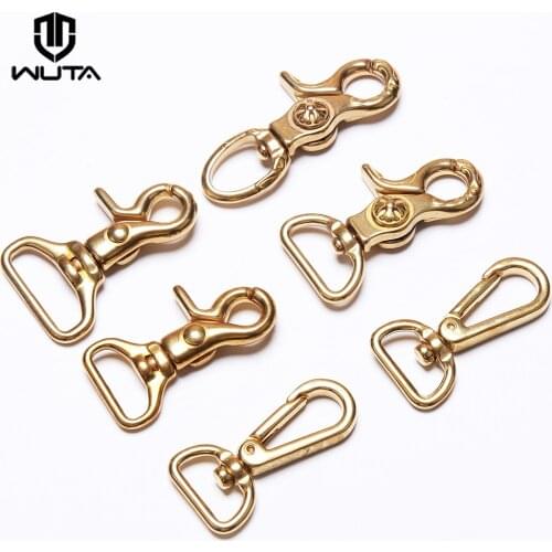 WUTA 100% Solid Brass Hook buckle Premium Shoulder strap Swivel Snap Hook Fastener Wallet Bag Lobster Clasp clip Claw Purse Hook