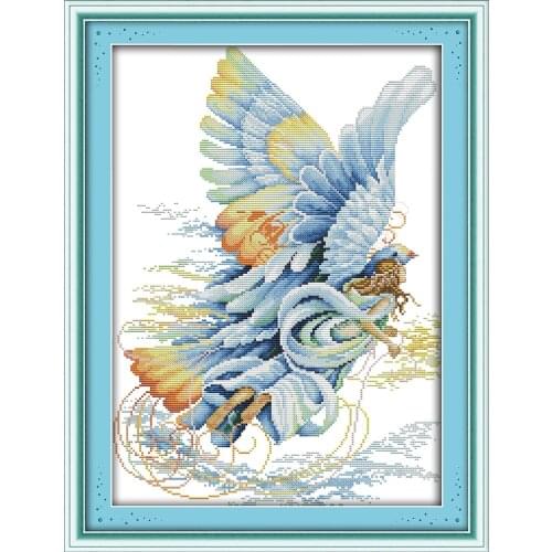Flying angel cross stitch kit 18ct 14ct 11ct count printed canvas stitching embroidery DIY handmade needlework
