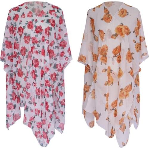 SUMMER HOLIDAY Cover Up Chiffon Beach Blouses Women Kimono Cardigan Swimsuit