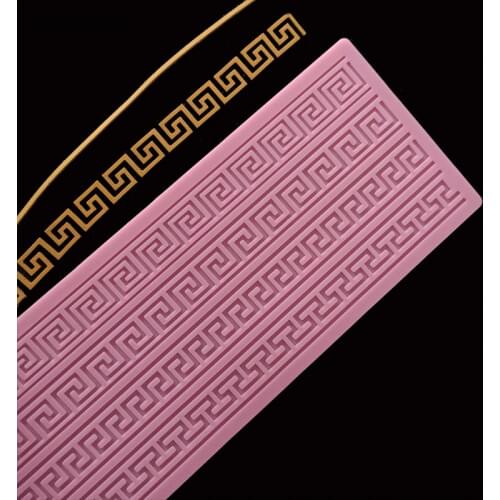 Minsunbak Grid Cake Lace Mat Strip Lace Silicone Mould Cake Edge Decoration Tool Sugar Craft Embossing Mould