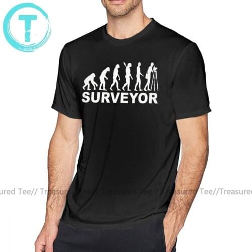 Surveyor T Shirt Evolution Surveyor T-Shirt Man Short Sleeve Tee Shirt Fun 6xl Cotton Casual Graphic Tshirt