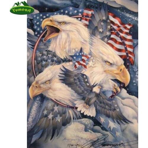 YUMEART Full Square Drill Diamond Embroidery Eagle Group 5D DIY Diamond Painting Cross Stitch Rhinestone Mosaic Kits Room Decor