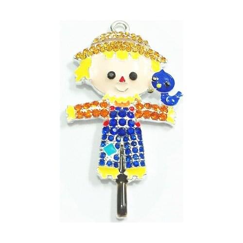 Newest! 50mm*30mm 10pcs/lot Autumn Scarecrow Rhinestone Pendants