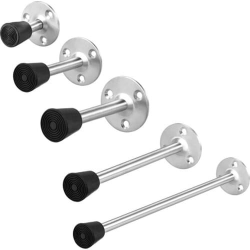 Door Stopper Stop Bumper Wall Protector Sound Dampening Wall Mount w Rubber Tip 50 90 120 160 200 250 300mm Long - Pack of 2