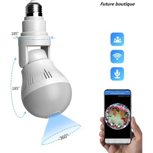 360 Degree VR Panoramic Universal Light Bulb Camera Wireless Wifi Network Indoor Camera Night Vision Two-Way Voice Camera