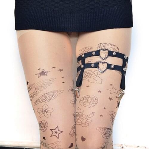 Garter leg cage body harness brace black elastic fetish bdsm ddlg lolita goth emo punk alt sexy lingerie stocking fetishwear