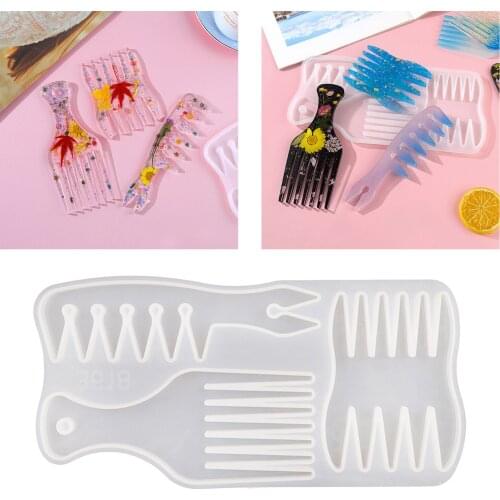 Craft Making Clear Silicone Hair Pick Mold Comb Mold DIY Hairdressing Making Art Epoxy Resin Casting Moulds Supplies Accessories