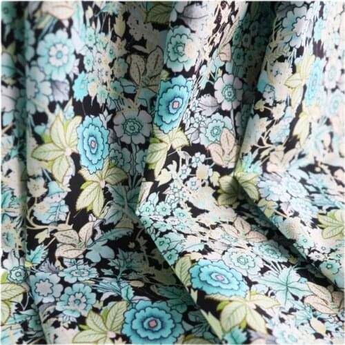 Width 57" Fashion Simple Floral Print Cotton Fabric By The Half Yard For Dress Shirt Childrens Wear Material