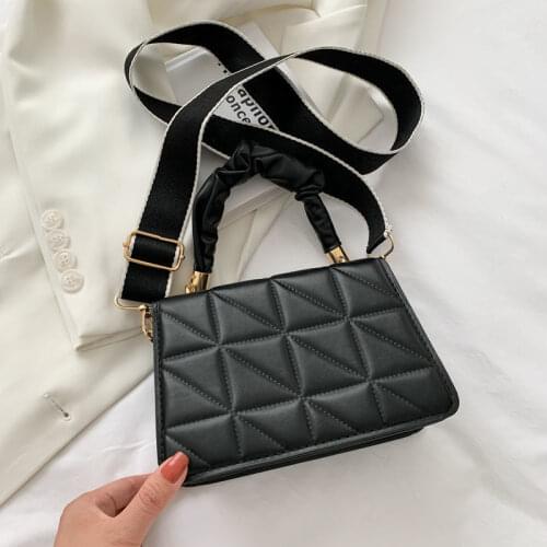 Crossbody Bag Women Shoulder Bag Female Designer Handbag Women Bag Purse Folds Retro Fashion 2021 New PU Leather Diamond Lattice