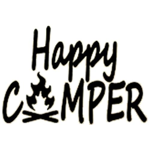 15*10.3cm Happy Camper Car Styling Vinyl Decal Camp Fire Cool Graphics Car Sticker Outdoors Tent Camping Car Accessories