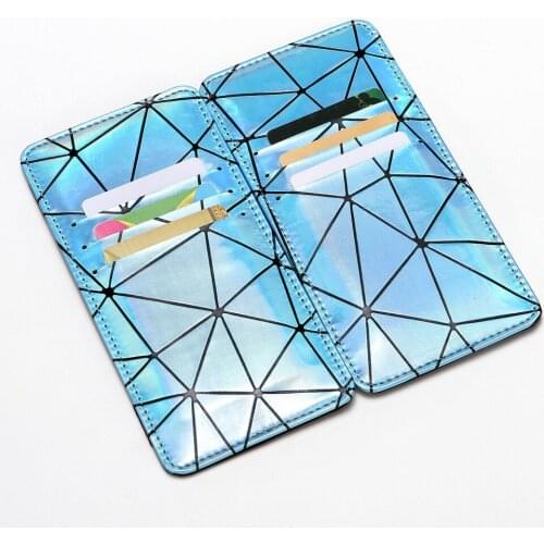 PU Laser Magic Wallet Diamond Indentation Lady Wallet Card Holder Card Bank Card Holder Fashion Medium Long Wallet