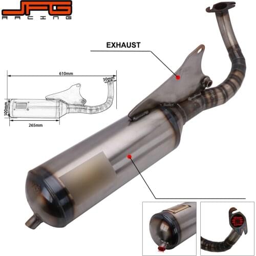 Motorcycle Exhaust Pipe For JOG50 JOG90 V8 Racing 29mm Muffler 65cc-100cc Dirt Bike Street Bike Scooter ATV Quad Universal