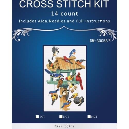 Top Quality Lovely Hot Sell Counted Cross Stitch Kit Old World Holiday Ornaments Similar DMC birds park 3