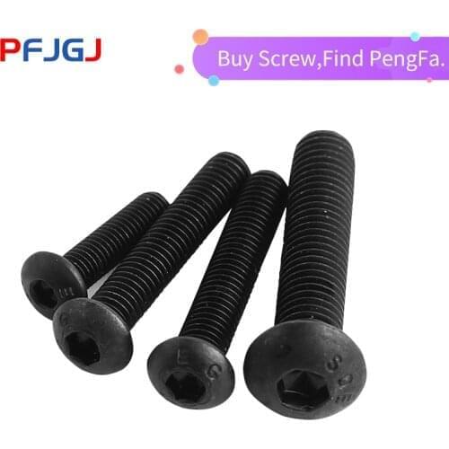 Peng Fa ISO7380 Blackened 12.9 Grade Metric Round Head Inside Hexagon Screw Round Head Screw M3M4M5