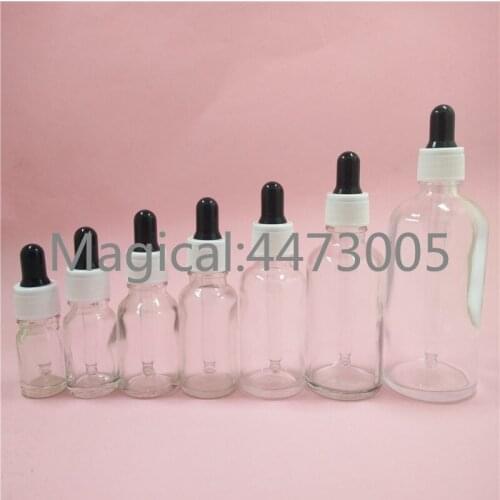 2/10pcs 5/10/15/20/30/50/100ml DIY Empty Essential Oil Glass Bottles Amber Vials With White/Black Plastic Dropping Cover Pipette