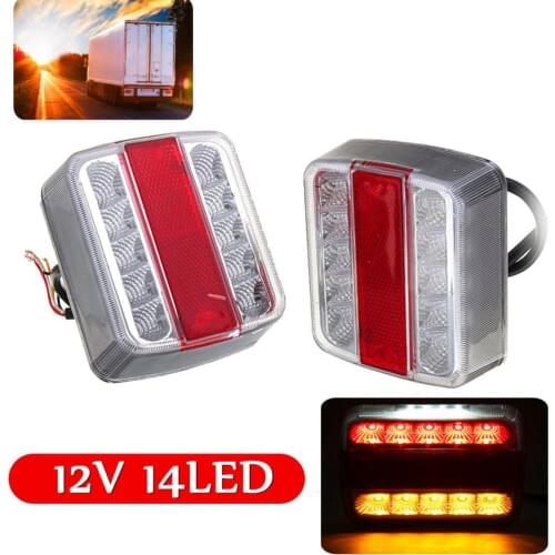 2PCS/Set Tail Light Truck Lights 14led Rear Light Caravan Boat Lights LED Trailer Lights Trailer Rear Light