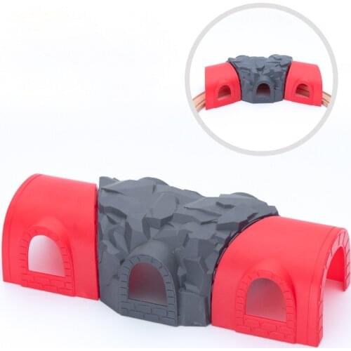 3 Section Tunnel Cave Can Be Used for Straight or Curved Rails Compatible with Wooden Trains Cars Track Accessorie Kids Gifts