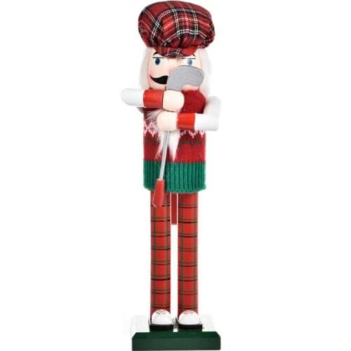 36cm Christmas Decoration Wooden Nutcracker Soldier Gift Classic Hand Painting Doll Vintage Handcraft Puppet Home Brilliant