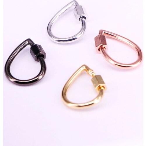 5PCS, CZ Micro Pave Crystal Zirconia Clasp Lock Carabiner Pave Lock Drop Shaped Jewelry Findings