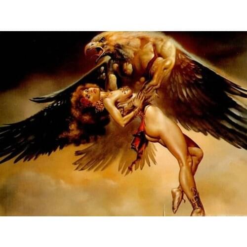 5D DIY Diamond Embroidery woman eagle Diamond Painting Cross Stitch round Rhinestone pattern Mosaic Needlework