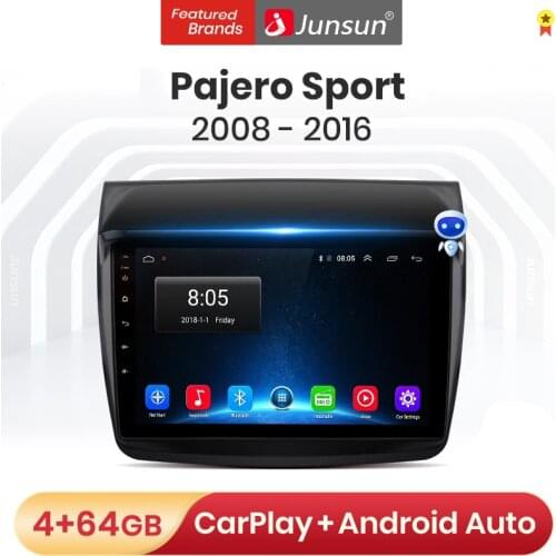 Junsun V1 Pro 4G CarPlay Android 10 Car Radio Multimedia Player For Mitsubishi Pajero Sport 2 L200 Triton 2008-2016 GPS no 2 din