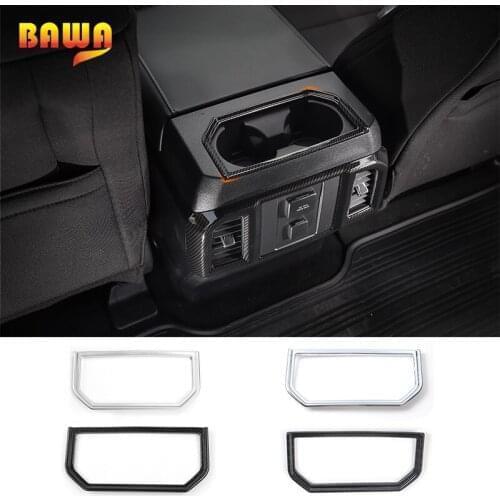 BAWA ABS Car Interior Armrest Box Cup Holder Decoration Ring Cover Stickers Fit For Ford F150 2015 Up