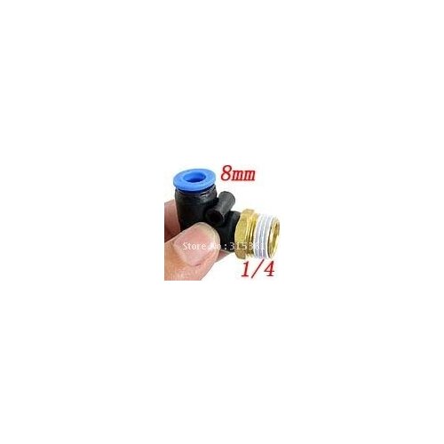 Free Shipping 100PCS A Lot 1/4'' Thread to 8mm Push in to Connect Elbow Pneumatic Fitting