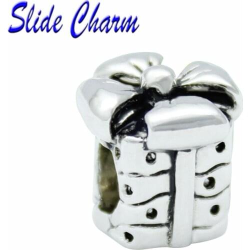 5mm straight hole fashion jewelry DIY charm, European and American style gift package charm beads Fit Pandora Bracelet Necklace