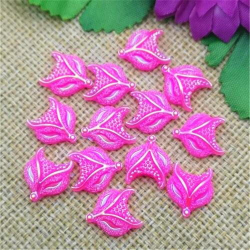 30pcs 11*13mm Mix color AB Color Fox Resin Rhinestones Flatback Beads