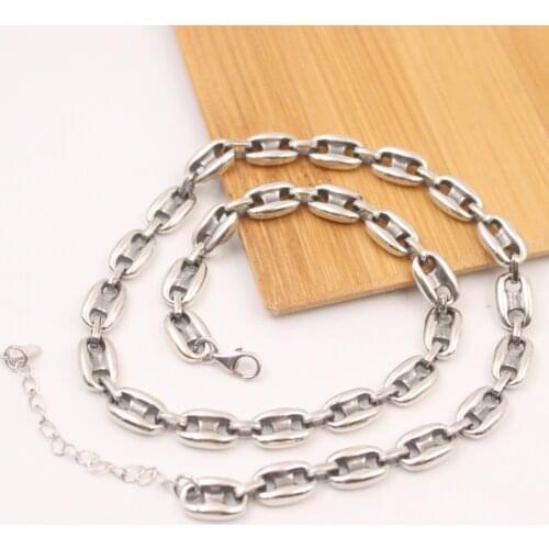 Pure 925 Sterling Silver Necklace Width 7mm Anchor Link Chain Necklace Men Women Gift 37-38g/ 38-42cm
