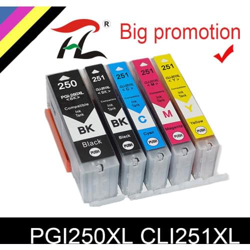 HTL PGI250XL CLI251XL ink cartridge compatible for Canon ip7220 8720 MG5420 MX922 MX722 IX6820 MG5620 MG5520 MG6420 MG6620