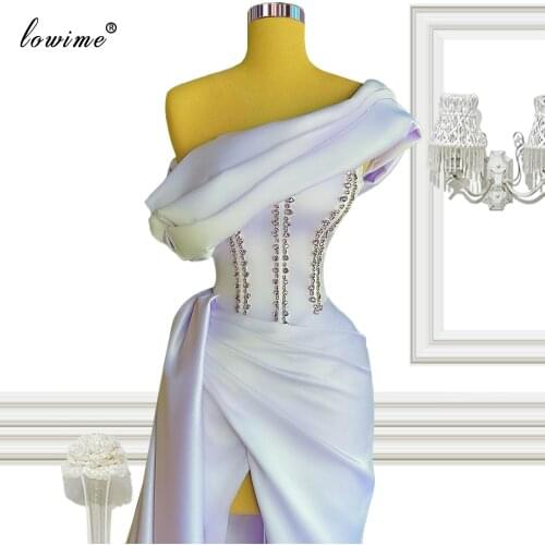 Pure White Long Celebrity Dresses One Shoulder Dubai Evening Gowns For Women Elegant Grand Party Dresses Vestidos De Noite