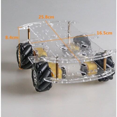 Double Chassis Mecanum Wheel Robot Car Chassis Kit with TT Motor for Arduino Raspberry Pi Cheapest DIY STEM Toy Parts