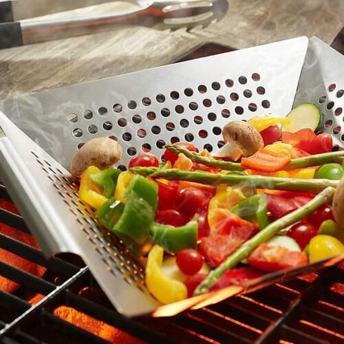 Grill Topper BBQ Grilling Pans,Heavy Duty NonStick Barbeque Trays with Handles Perforated Grill Baskets for Outdoor Gril