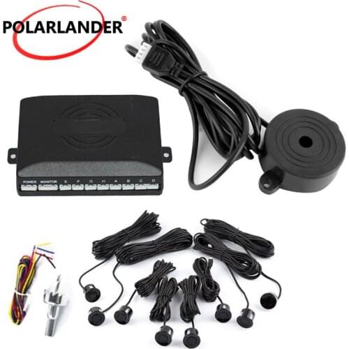 Indicator Probe Sound Alert BEBE Sound Alarm Auto Reverse Backup 8 Sensors Detector System Kit Car Parking Sensor 12V