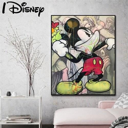 Disney Anime Mickey Mouse Canvas Painting Graffiti Street Pop Art Poster Print On Wall Picture For Living Room Home Decor